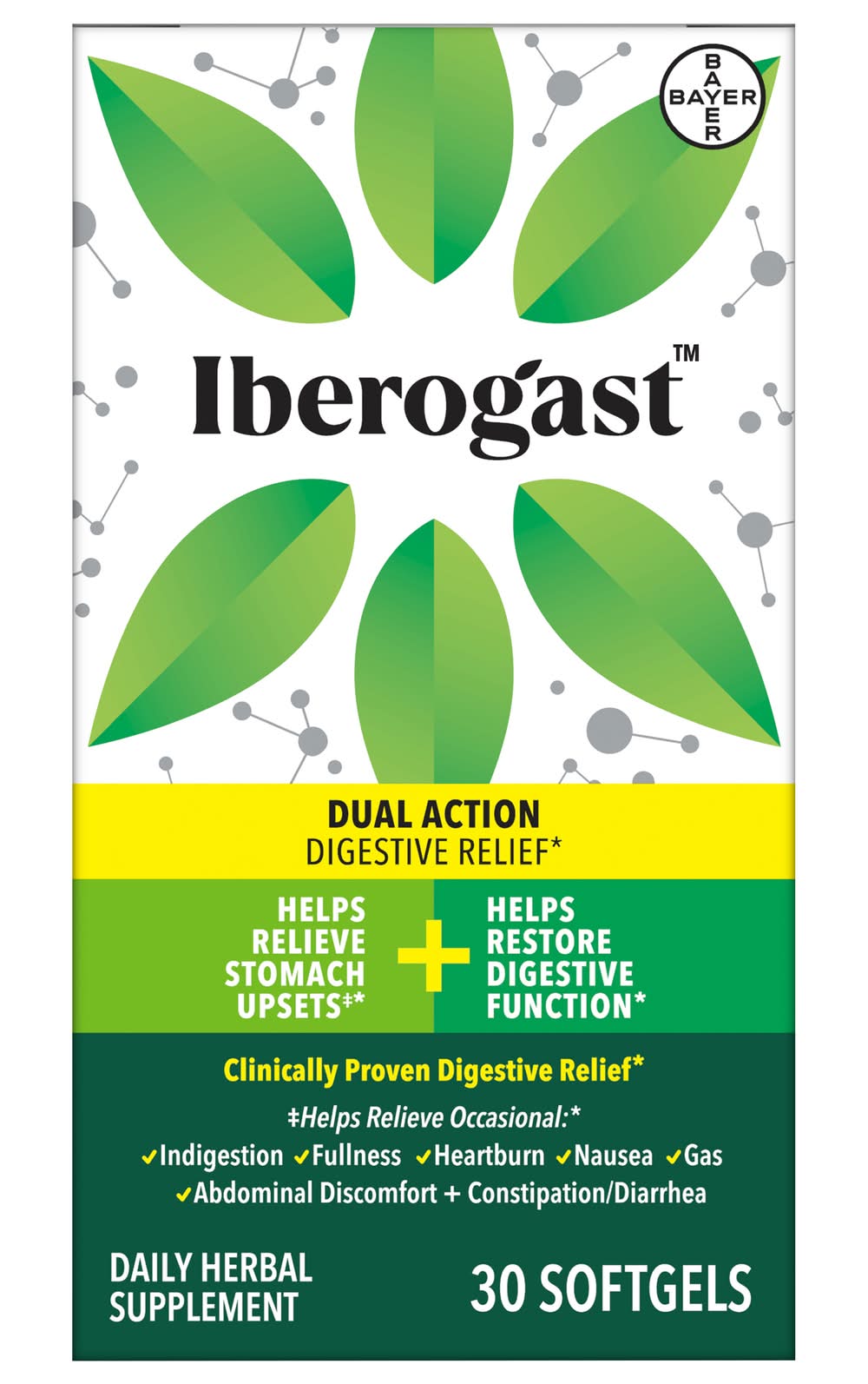 Iberogast Dual Action Digestive Relief Daily Herbal Supplements (30 ct)