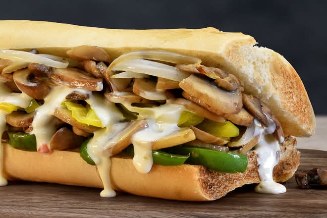 MUSHROOM PHILLY (vegetarian-friendly, no steak)