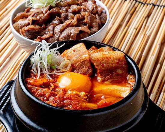 豚スンドゥブ～ミニカルビ丼セット～ Pork Sundubu with Kalbi Rice Bowl Set