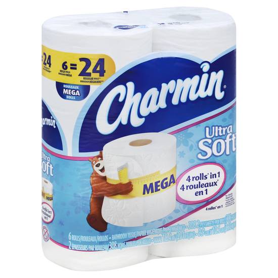 Charmin Mega Rolls Unscented 2-ply Bathroom Tissue (6 ct)