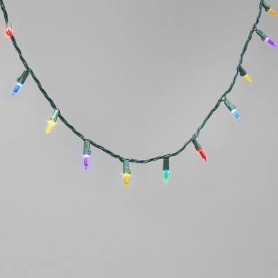 Wondershop Led Indoor Outdoor Smooth Mini Christmas String Lights Multicolor With Green Wire