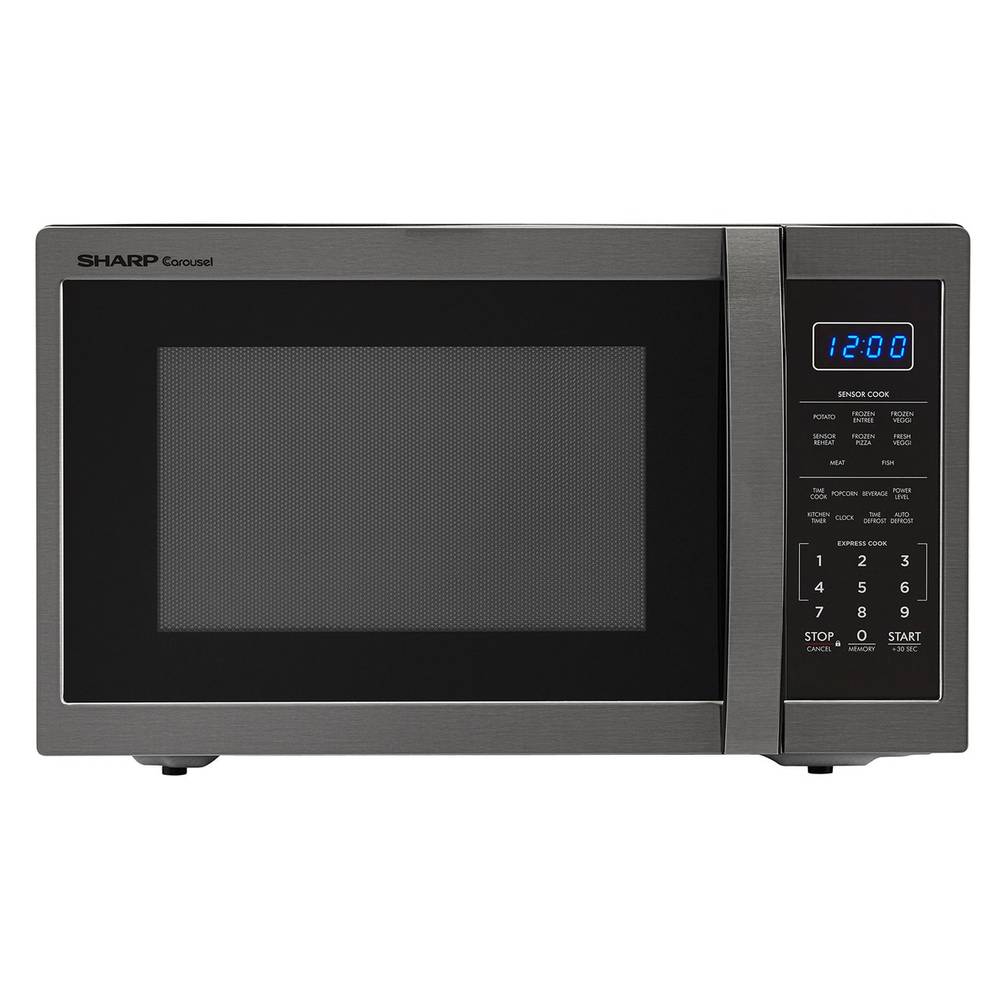 Sharp 1.4-cu ft Medium 1100-watt Sensor Cooking Controls Countertop Microwave (black stainless steel) | Smc1452ch