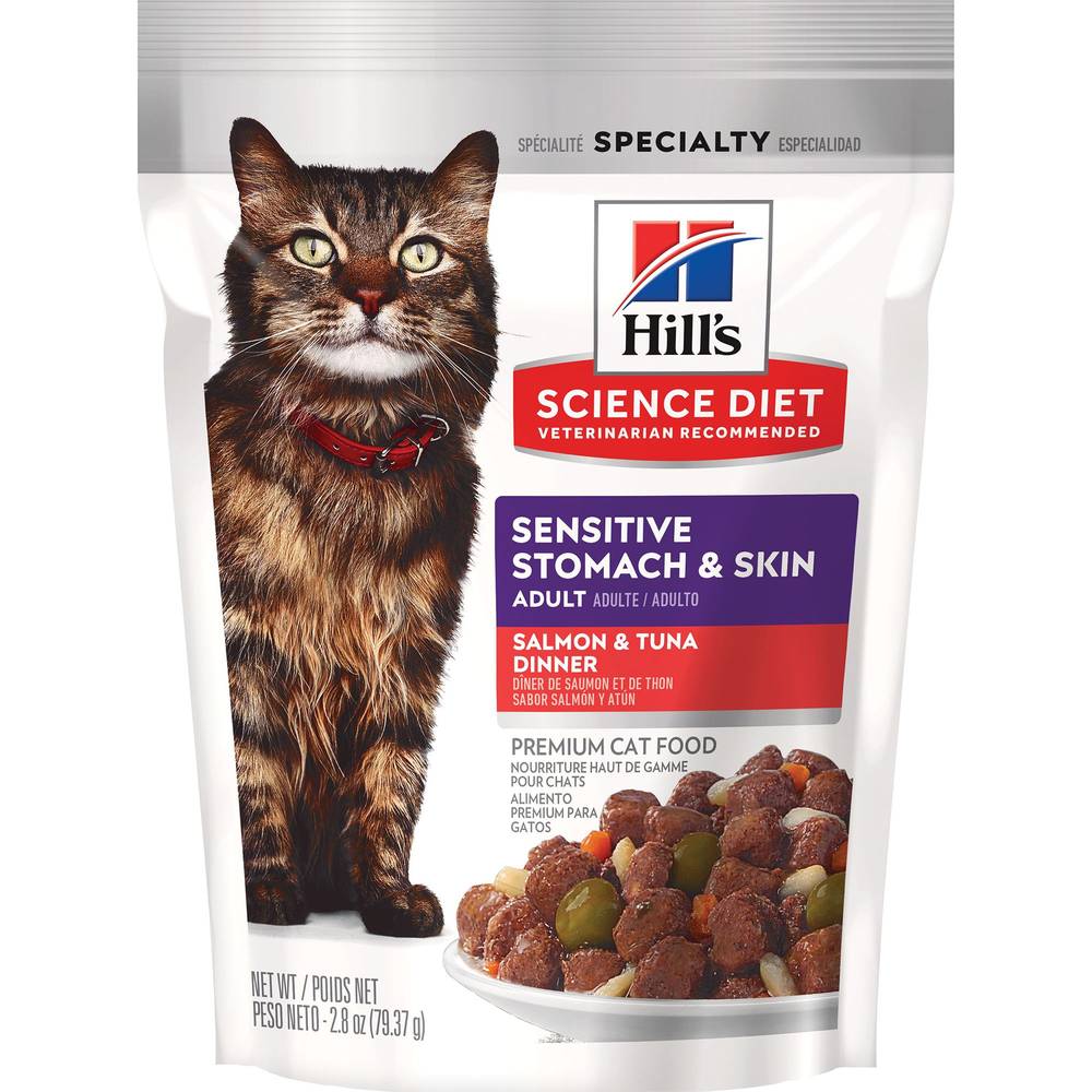 Hill's Stomach Sensitive& Skin Adult Wet Cat Food (2.8 oz/salmon & tuna)