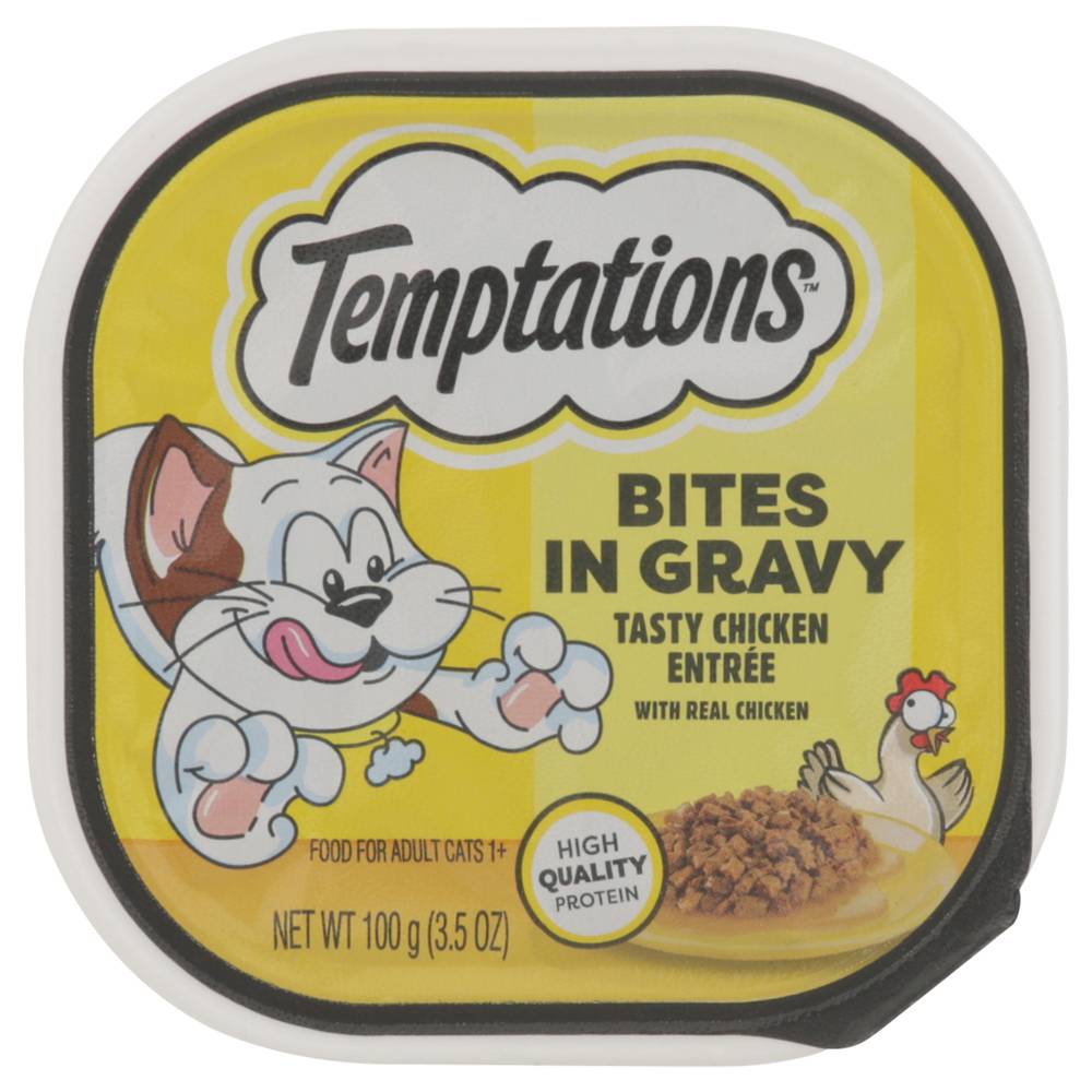 Temptations Bites in Gravy Adult Cat Food, Chicken (3.5 oz)