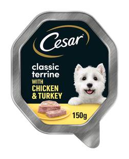 Cesar Classic Terrine Dog Food Tray Chicken & Turkey In Loaf 150G