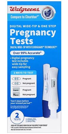 Walgreens Digital Wide-Tip & One Step Pregnancy Tests (2 ct)