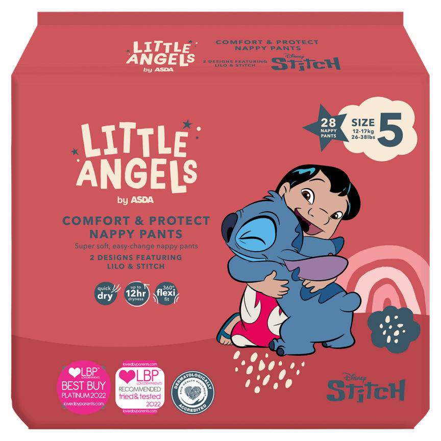 ASDA Size 5, Little Angels Comfort & Protect Nappy Pants (28 pack)