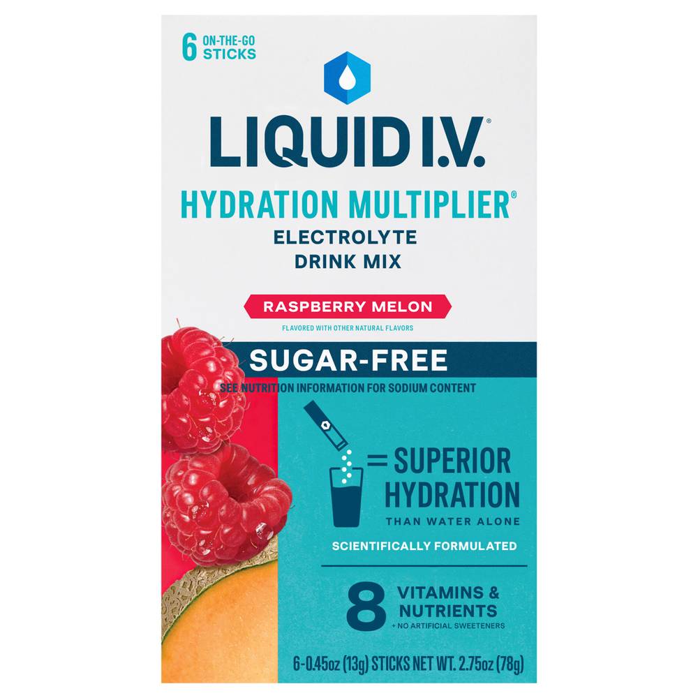 Liquid I.v. Hydration Multiplier Sugar-Free Electrolyte Drink Mix (6 pack, 0.45 oz) (raspberry melon)