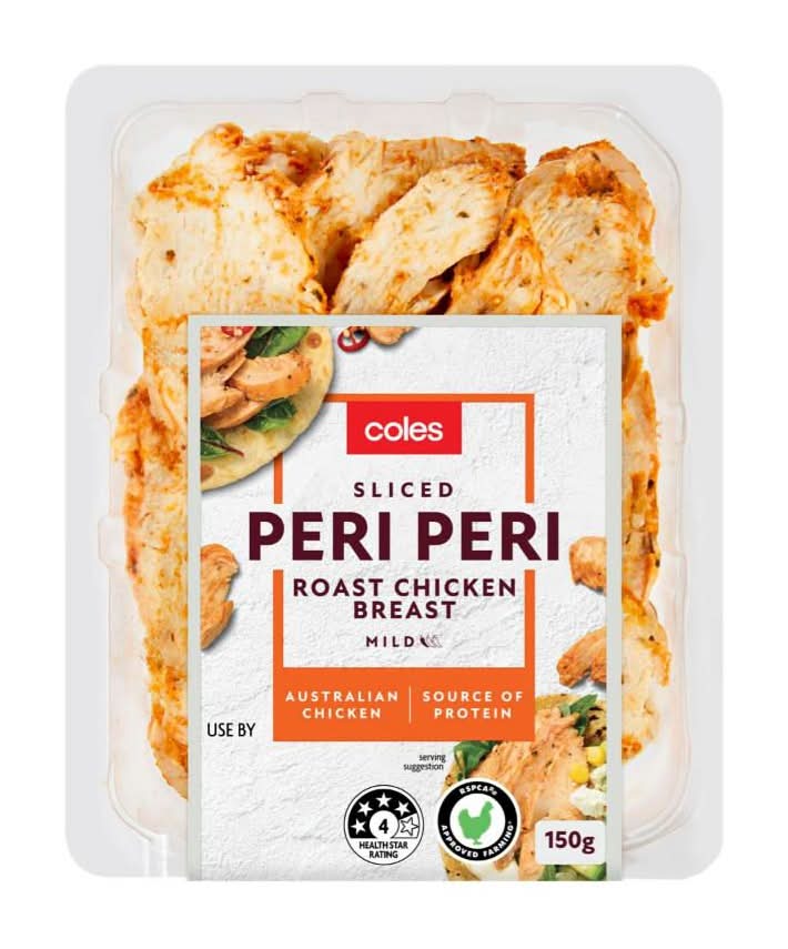 Coles Peri Peri Sliced Roast Chicken Breast (150g)