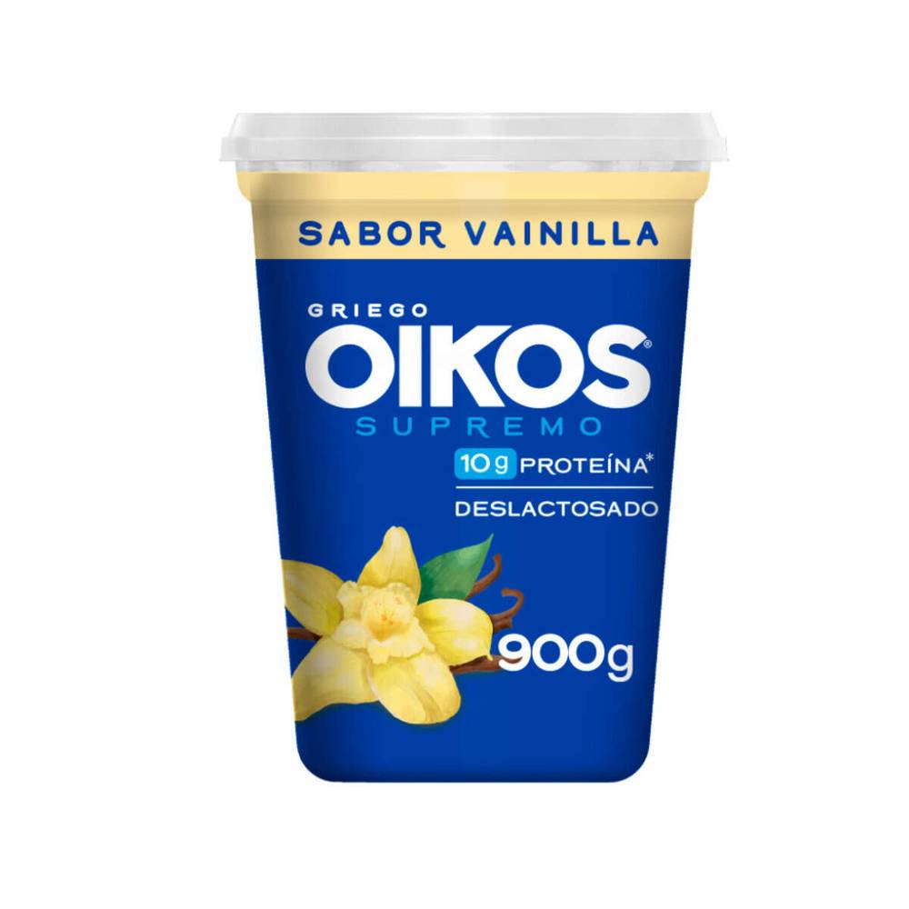 Oikos · Yogur griego vainilla deslactosado (900 g)