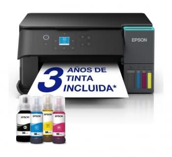 Impresora Epson Ecotank ET-2950 Inkjet, Wifi, Blanco y Negro, 33 ppm, Hasta 3 años de tinta incluida
