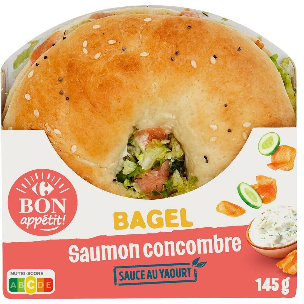 Carrefour - Bon appétit bagel sandwich saumon concombre
