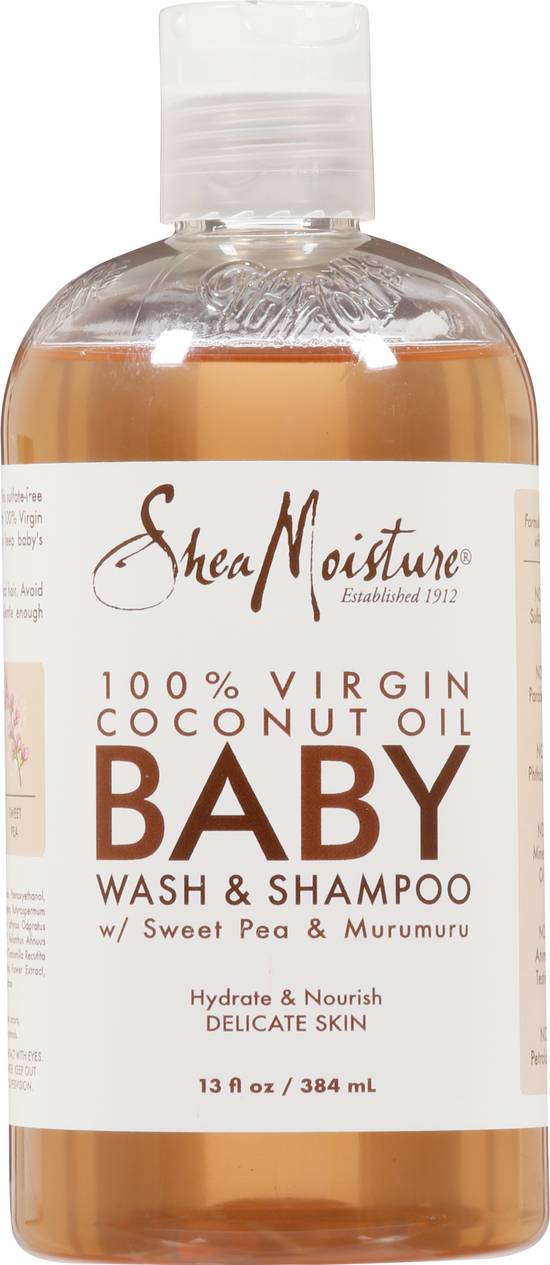 Shea Moisture 100% Virgin Coconut Oil Baby Wash & Shampoo With Sweet Pea & Murumuru
