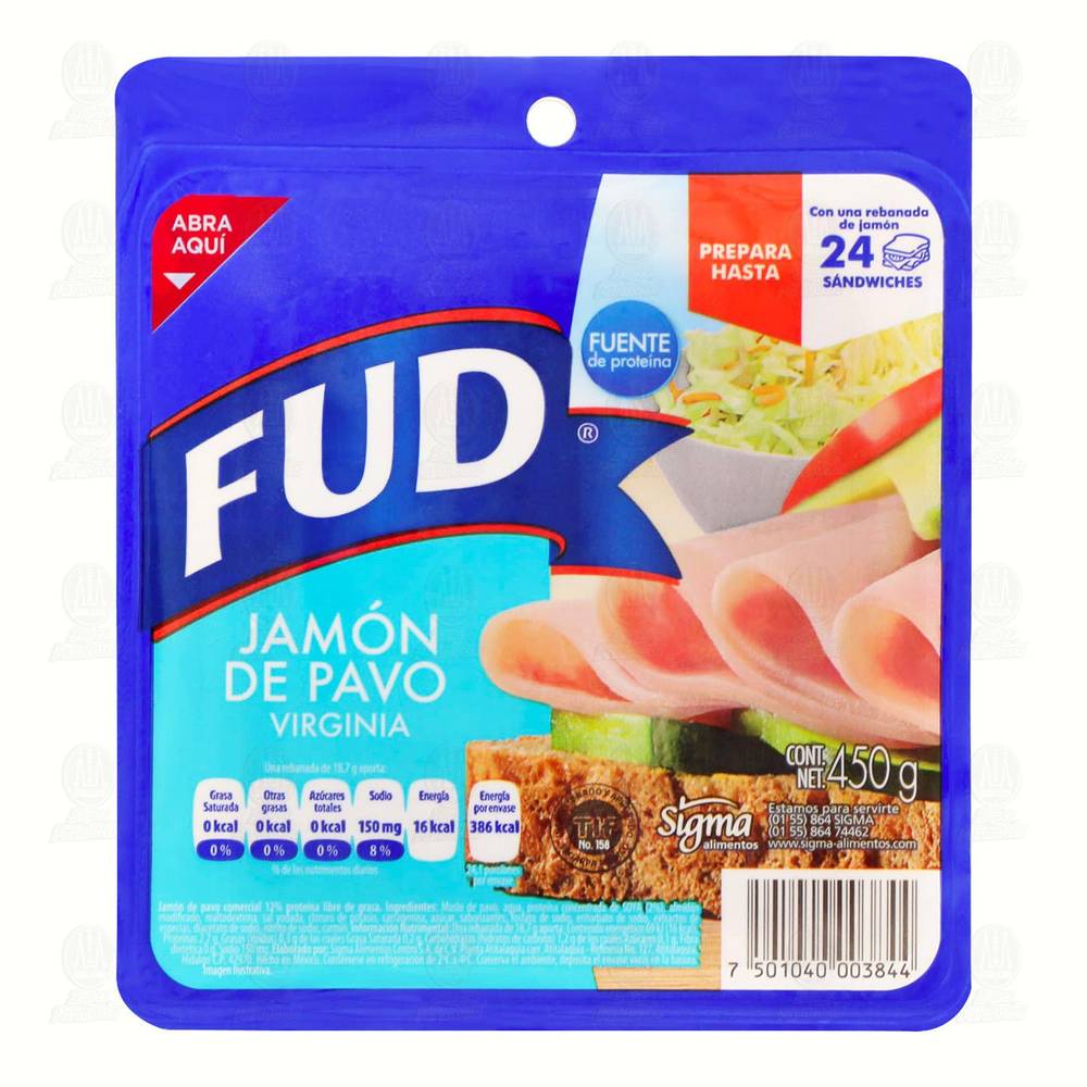 FUD · Jamón de pavo virginia (450 g)