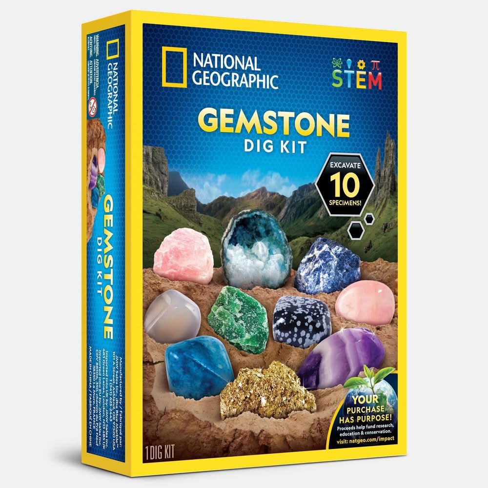 National Geographic 10 Genuine Gemstone Dig Kit