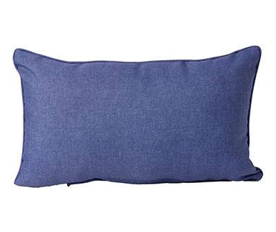 Solid Navy Lumbar Throw Pillow