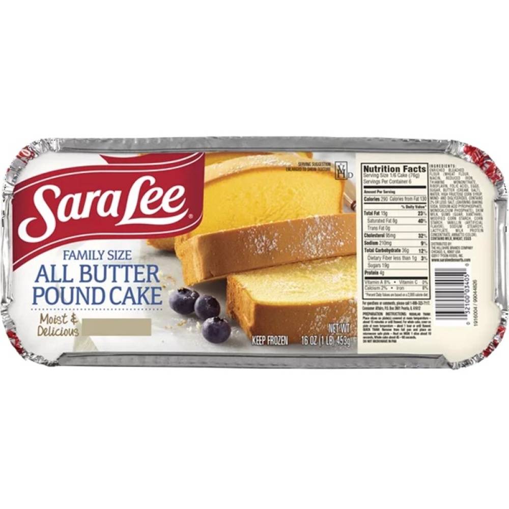 Sara Lee Family Size All Butter Pound Cake