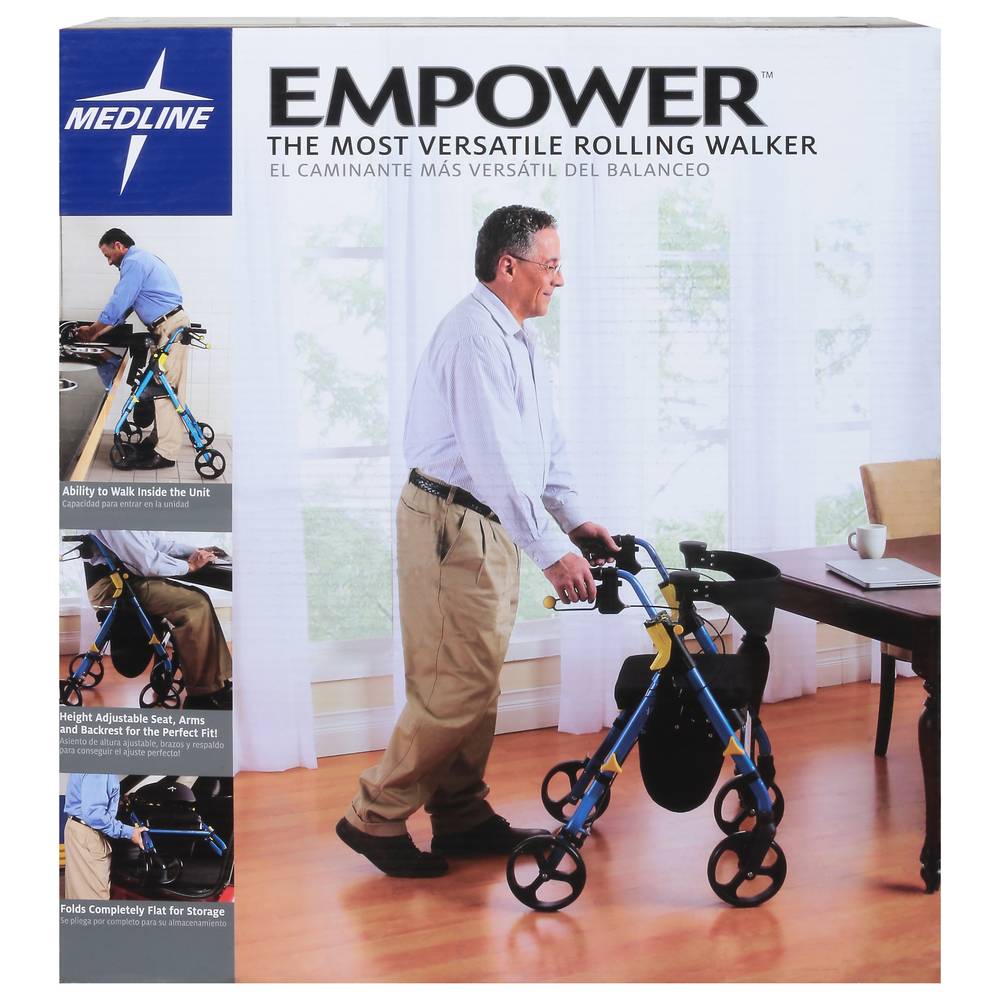 Medline Empower Blue Rolling Walker