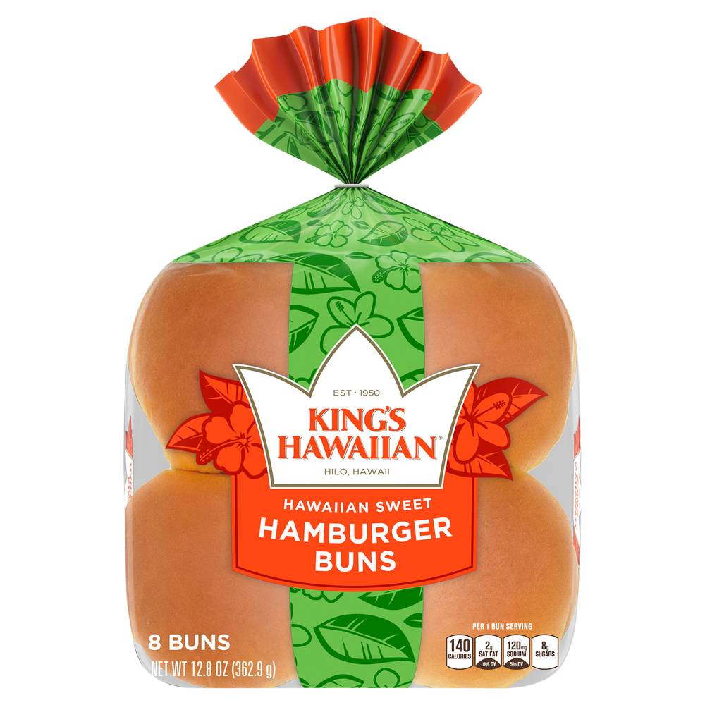 King's Hawaiian Sweet Hamburger Buns (12.8 oz, 8 ct)