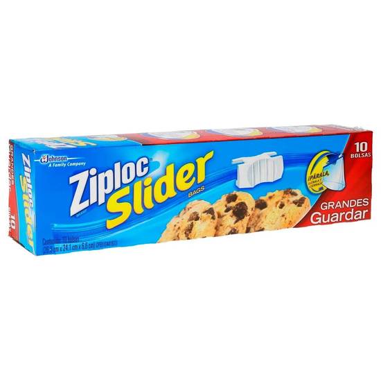 Ziploc Bolsas Slider Con Cierre Fácil Grandes 10 Un