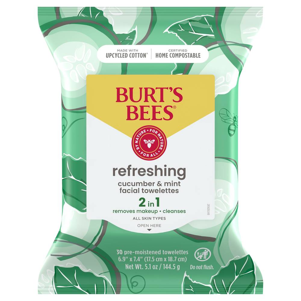 Burt's Bees Cucumber & Sage Facial Cleansing Towelettes (8.16 oz)