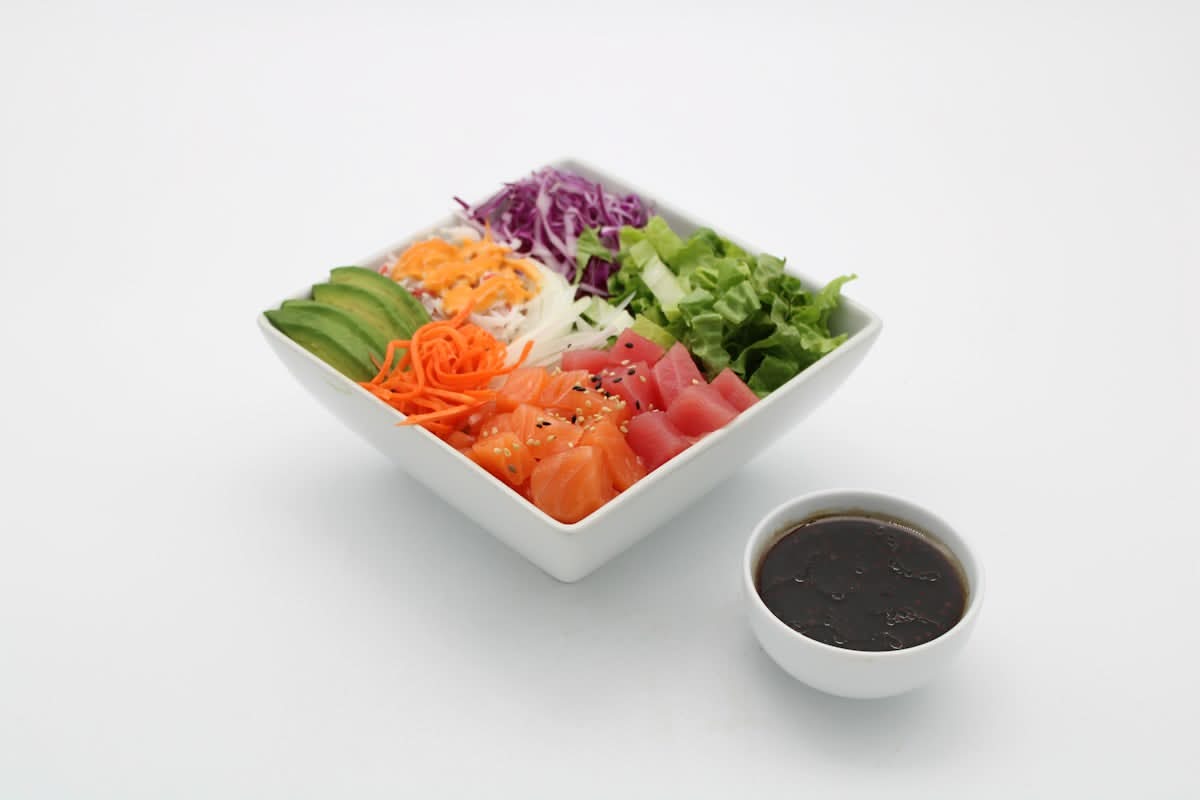 Flyin’ Hawaiian Tuna and Salmon Poke (Japanese Dressing)