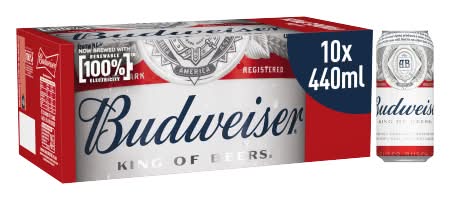Budweiser Limited Edition Lager Beer (10 x 440ml)
