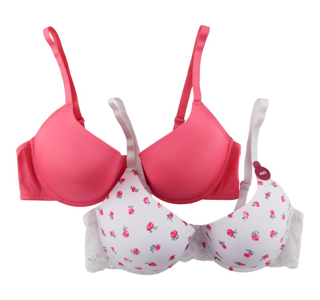 Carisma Women's Plus Push Up Bra, 2-Pack (44 C, Brilliant White)