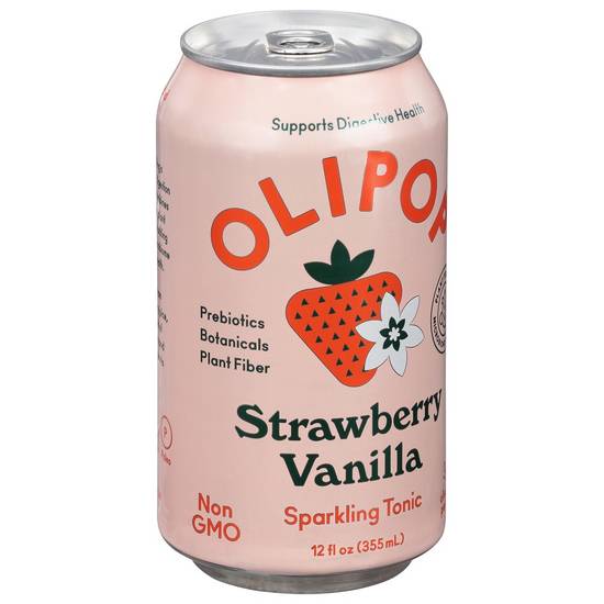 Strawberry Vanilla Sparkling Tonic Olipop 12 fl oz