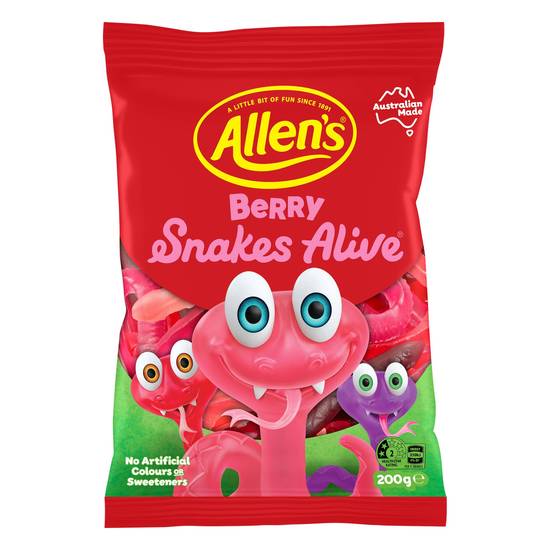 Allens Berry Snakes 200g