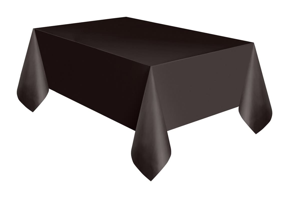 321 Party! Plastic Black Tablecloth 54" X 108"