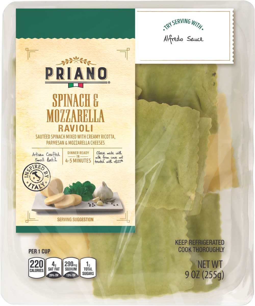 Priano Ravioli, Spinach and Mozzarella (9 oz)