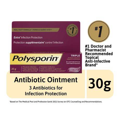 Polysporin Triple Antibiotic Ointment, (30 g)