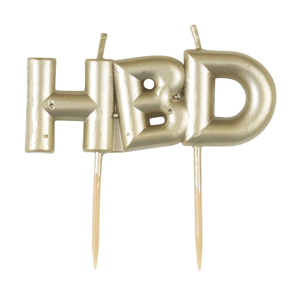 'Hbd' Gold Letter Candle