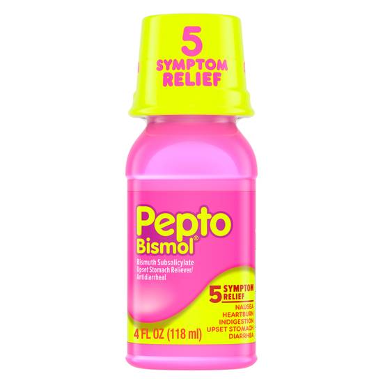 Pepto Bismol 5 Symptoms Digestive Relief Liquid, Original, 4 OZ