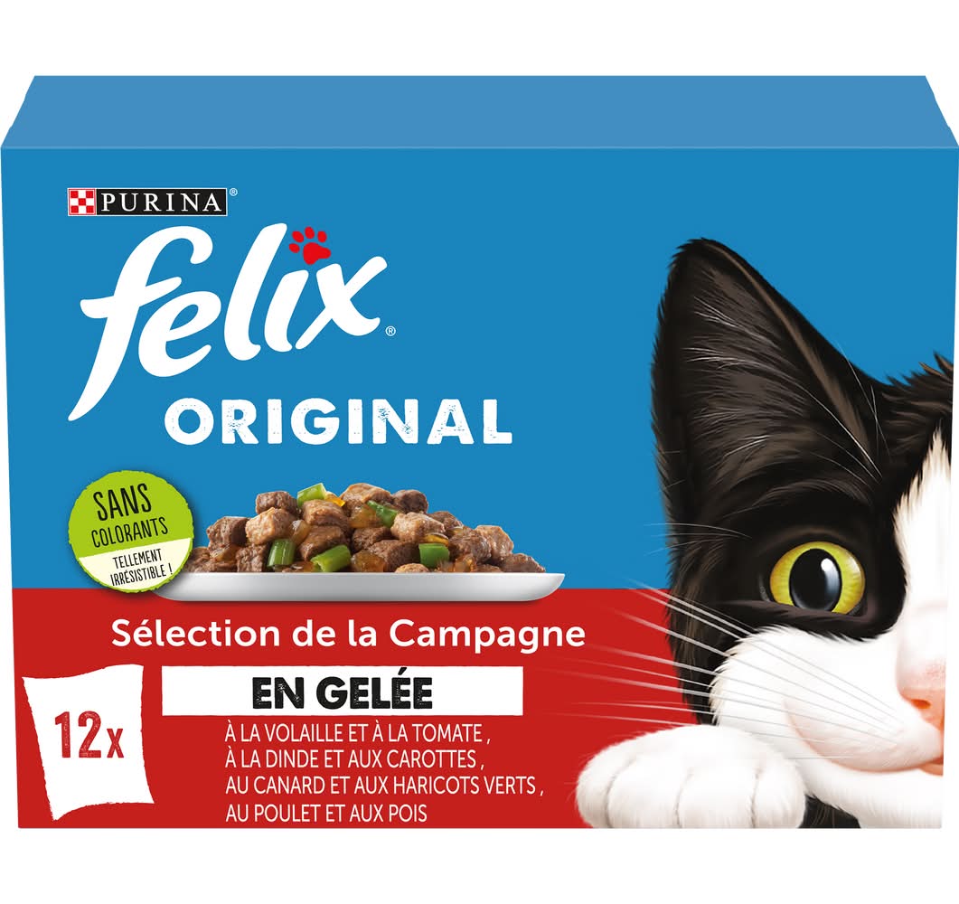 Purina - Felix emincés en gelée volaille et légumes pour chat adulte (1,02kg)