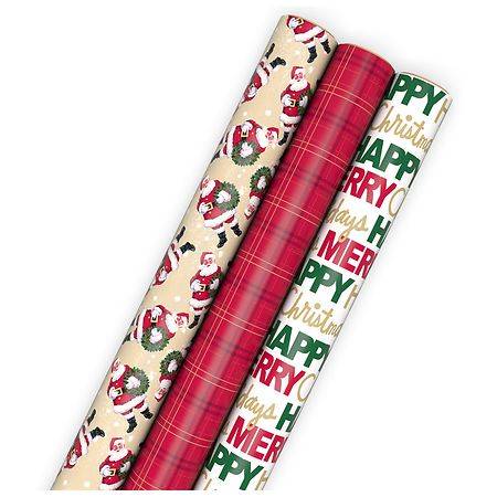 Inspirations from Hallmark Christmas Wrapping Paper Roll Bundle (Vintage Fun) - 3.0 ea