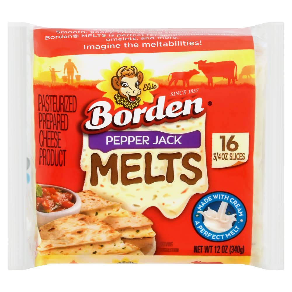 Borden Melts Cheese Slices, Pepper Jack (12 oz, 16 ct)