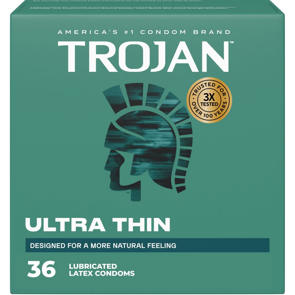 Trojan Ultra Thin Condoms For Ultra Sensitivity Lubricated Condoms (36 ct)