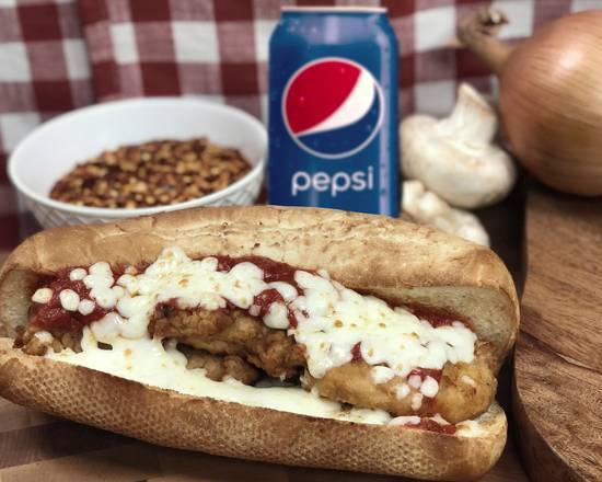 Chicken Parmesan Sub and a 12oz Pepsi Product
