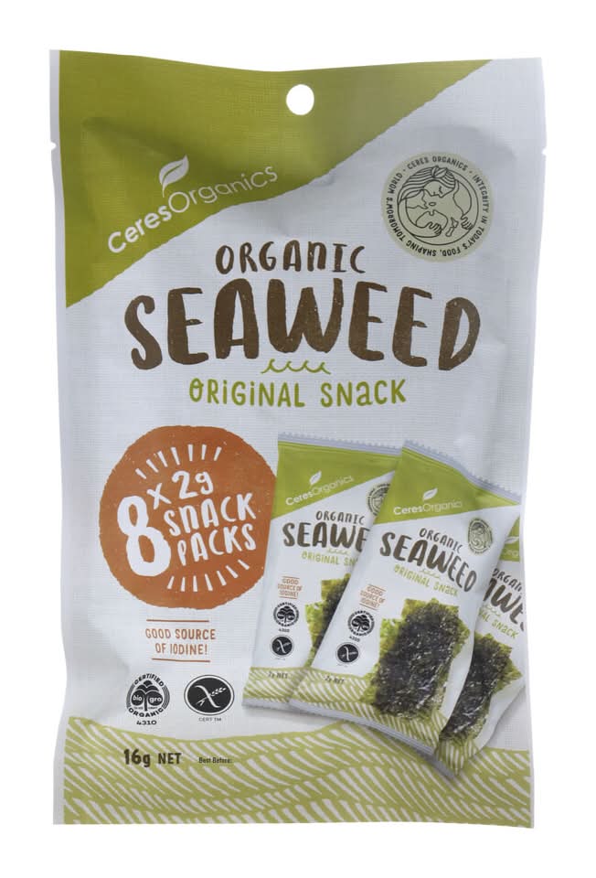 Ceres Organics Seaweed Nori Snacks (16g, 8 pack)