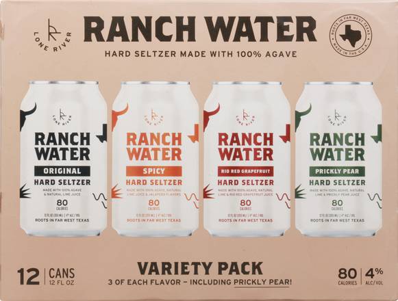 Lone River Ranch Water Variety pack Hard Seltzer (12 ct, 12 fl oz)