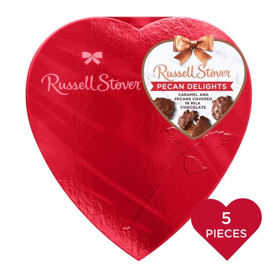 Russell Stover Heart Milk Chocolate Pecan Delight Gift Box (ceramel-pecan)