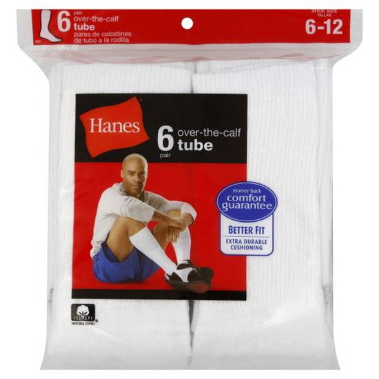 Hanes Tube Socks Over the Calf For Men (size 6-12/white)