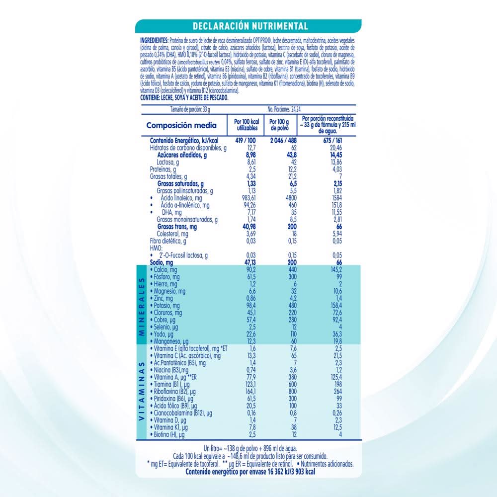 NAN · Optimal pro etapa 3 fórmula infantil, A partir de 1 año (800 g)