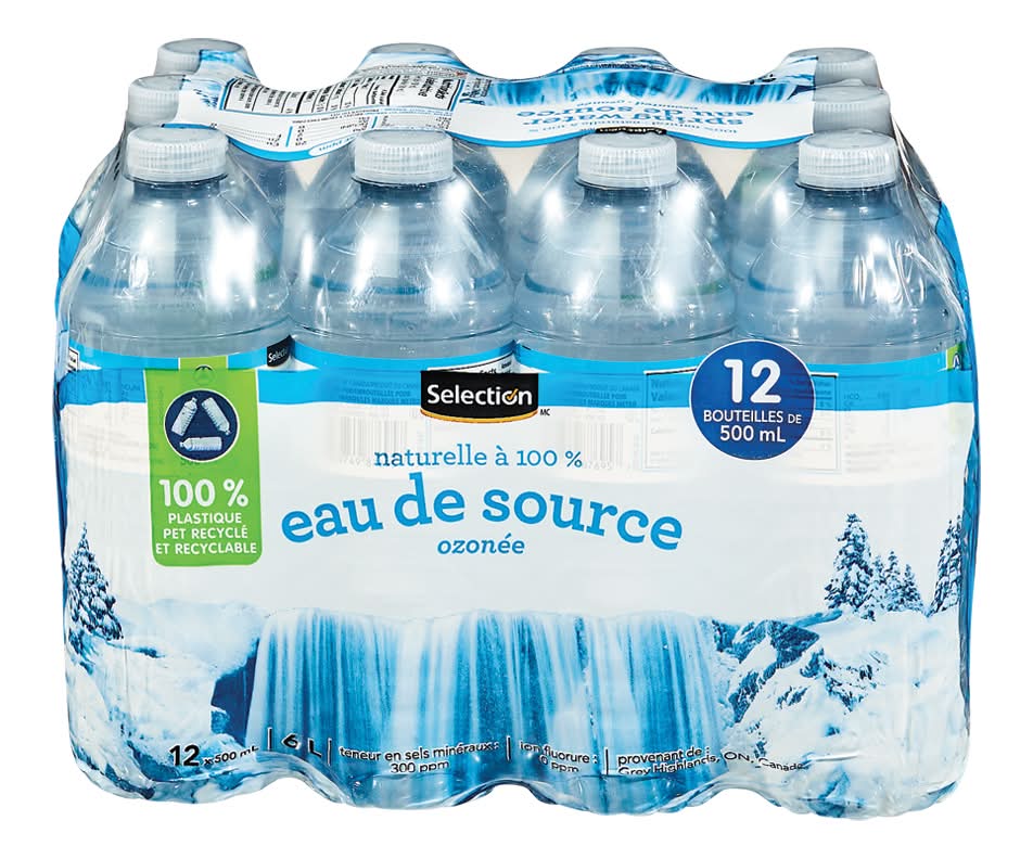 Selection eau de source naturelle ozonée - ozonated natural spring water (12 pièces, 500 ml)