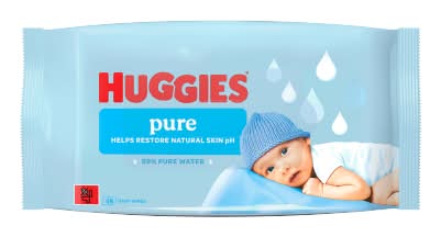 Huggies Pure 0% Plastic Baby Wipes (48 pack)