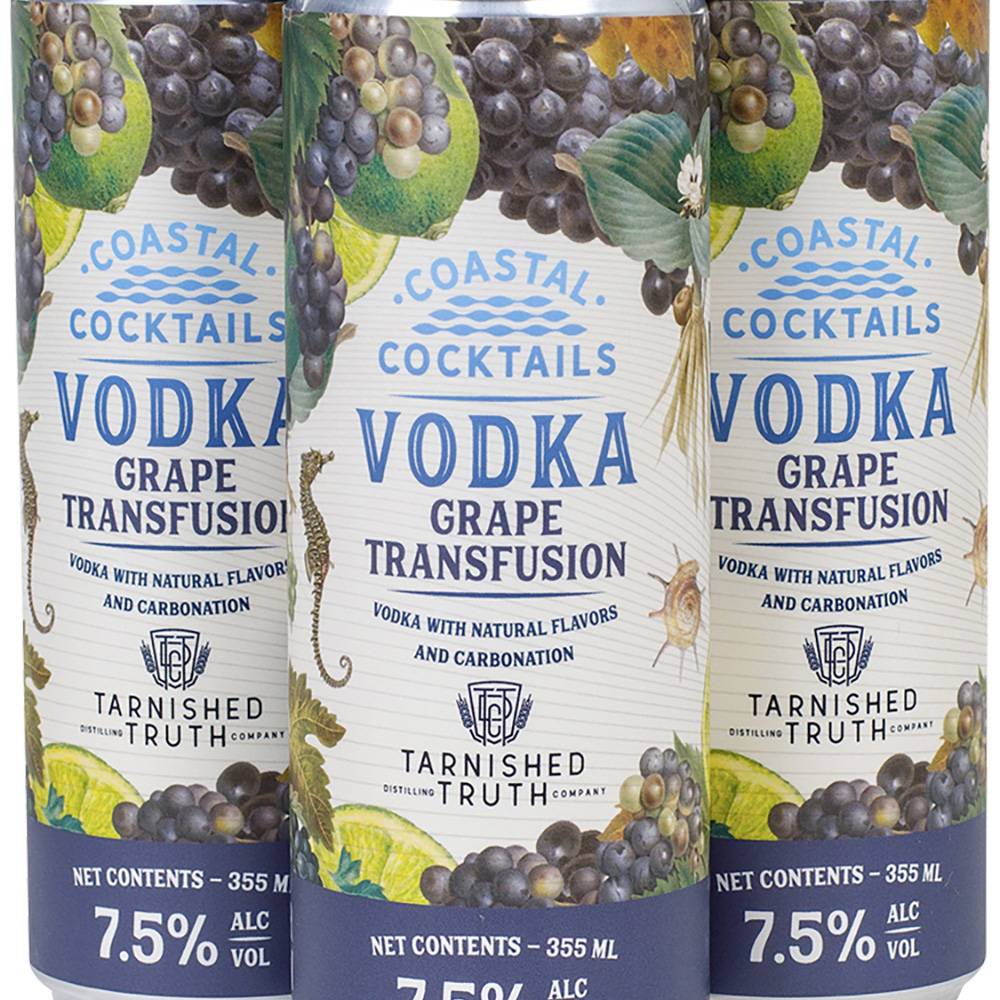 Coastal Cocktails Vodka Grape Transfusion Cocktail (4x 12oz cans)