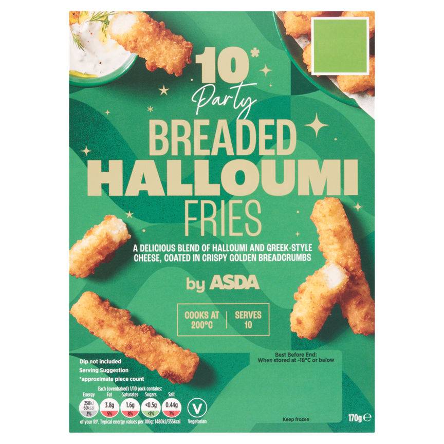 Asda 10 Party Breaded Halloumi Fries 170g