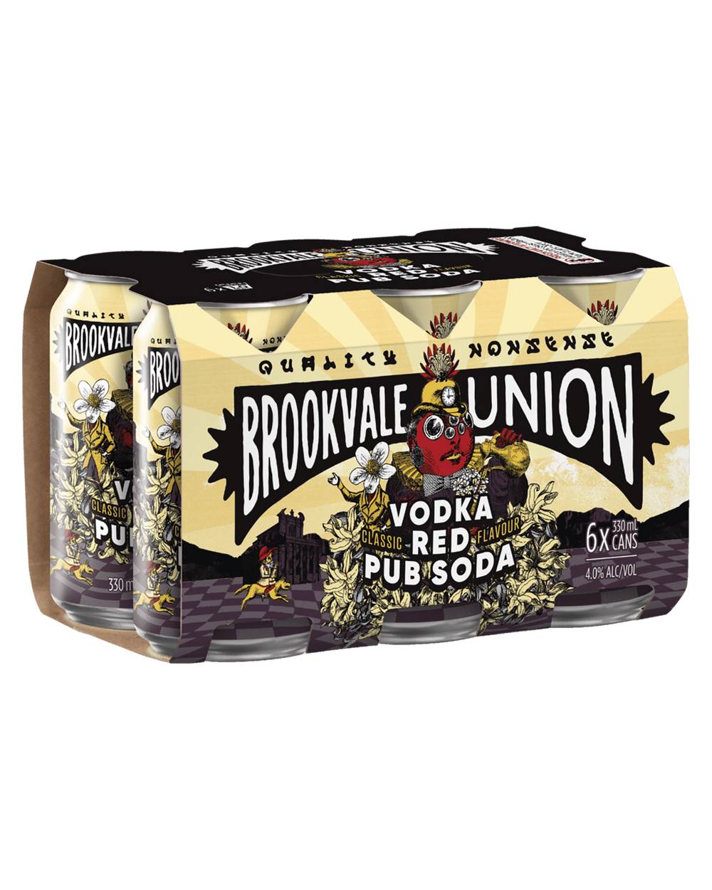 Brookvale Union Vodka Red Pub Soda Cans 6X330ml